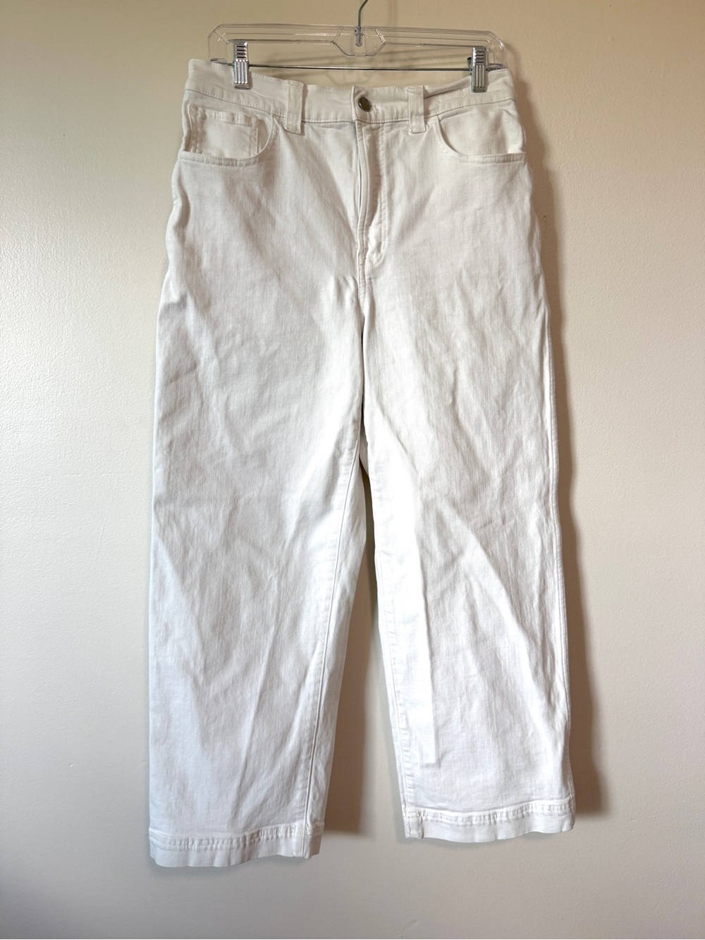 Madewell the Perfect Vintage Wide Leg High Rise crop jean size 30 in white - Picture 3 of 7